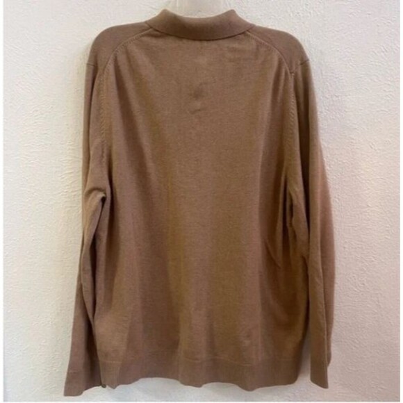Eddie Bauer tan cotton cashmere collared sweater Large - Picture 2 of 5